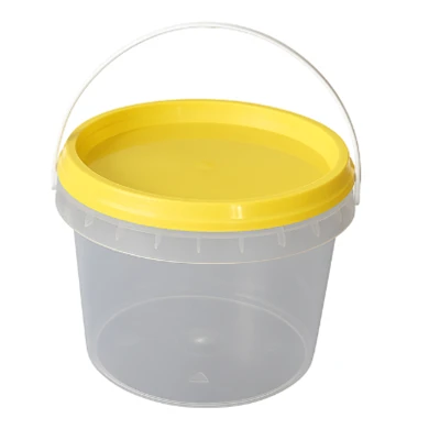 Seau en plastique transparent hermétique pour le miel
